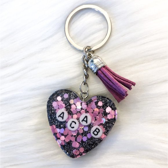 The Hippy Edit Jewelry - ACAB Keychain-Black/Pink